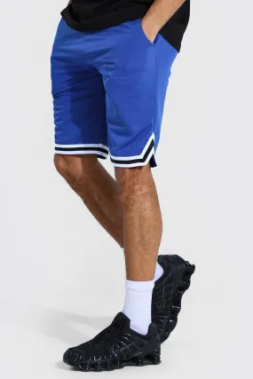 Tall Mesh Basketball Shorts With Tape | boohooMAN UK