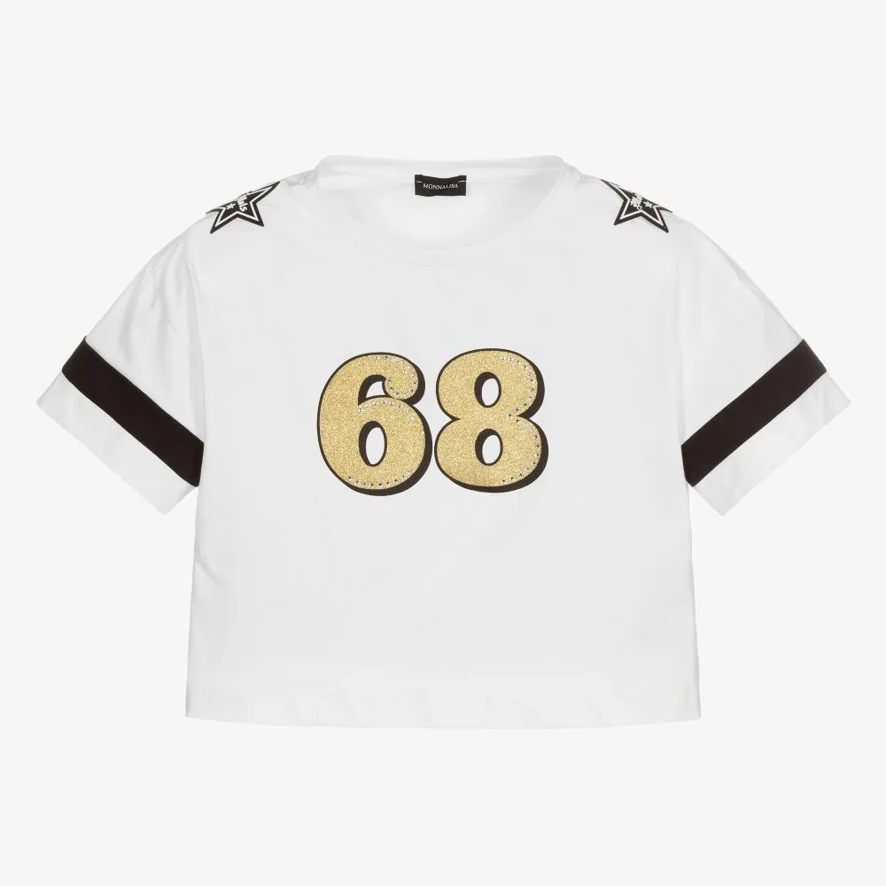 Teen Girls White Football Top