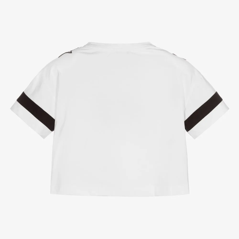 Teen Girls White Football Top