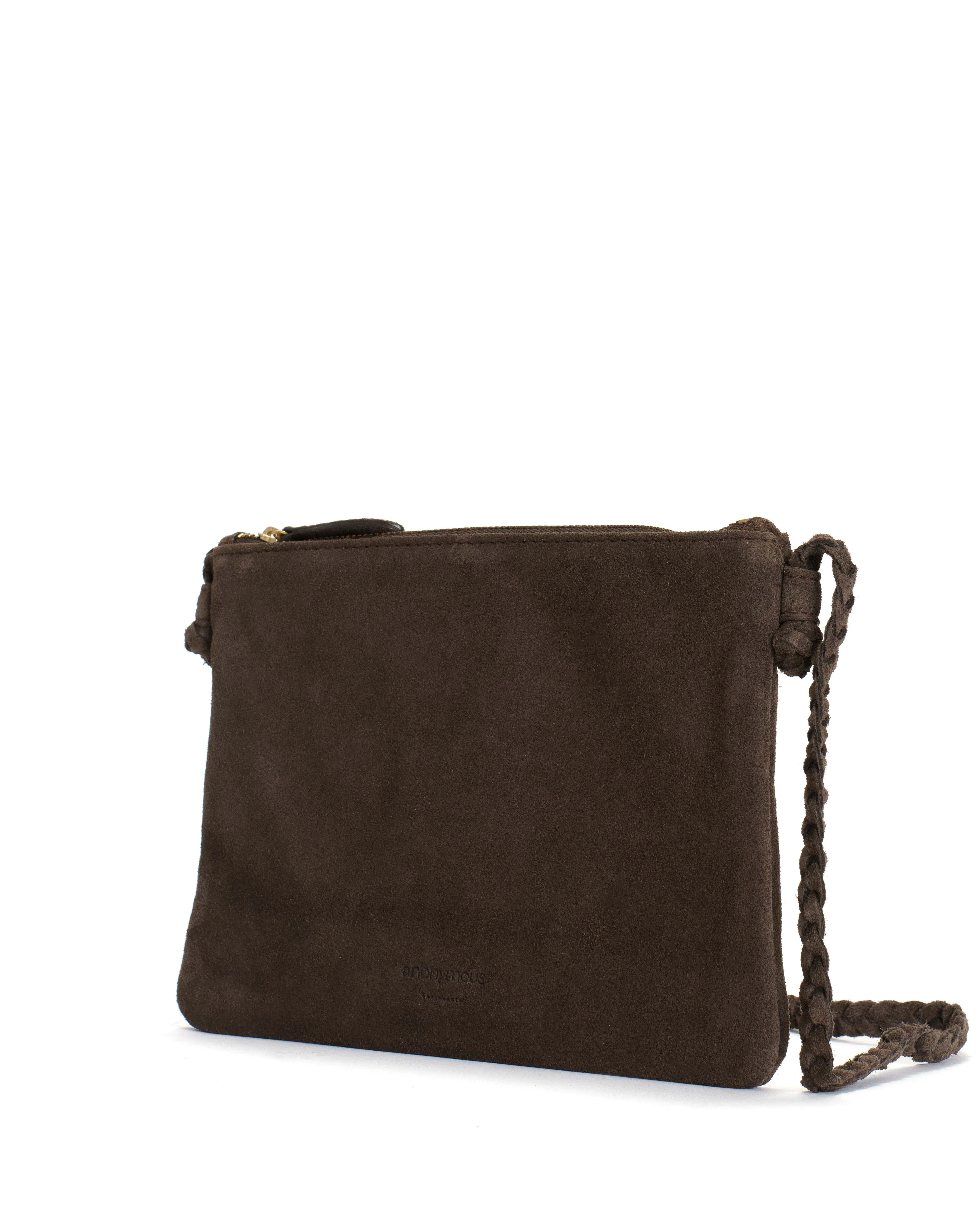 Thinna clutch Calf suede Coffee brown