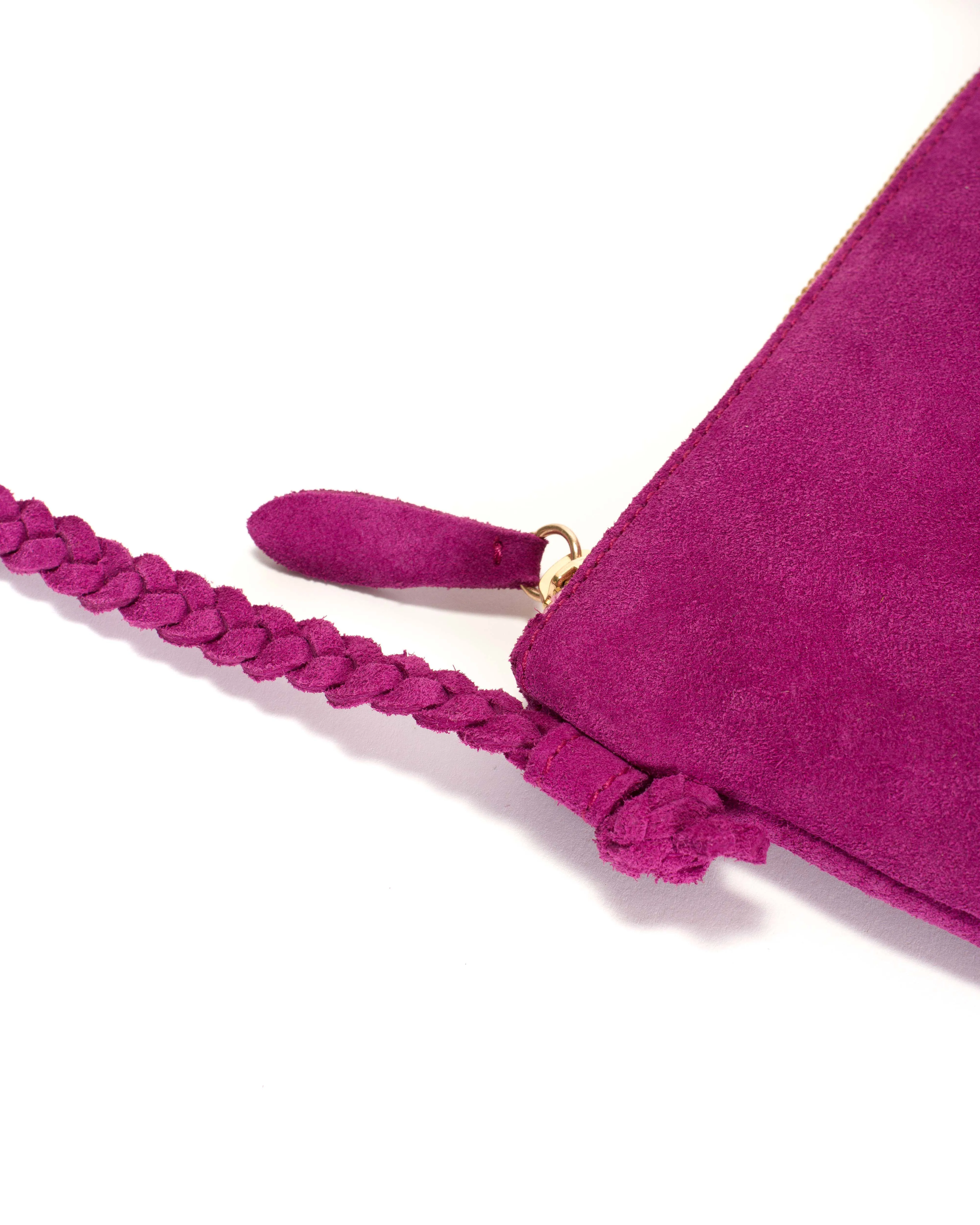 Thinna clutch Calf suede Raspberry