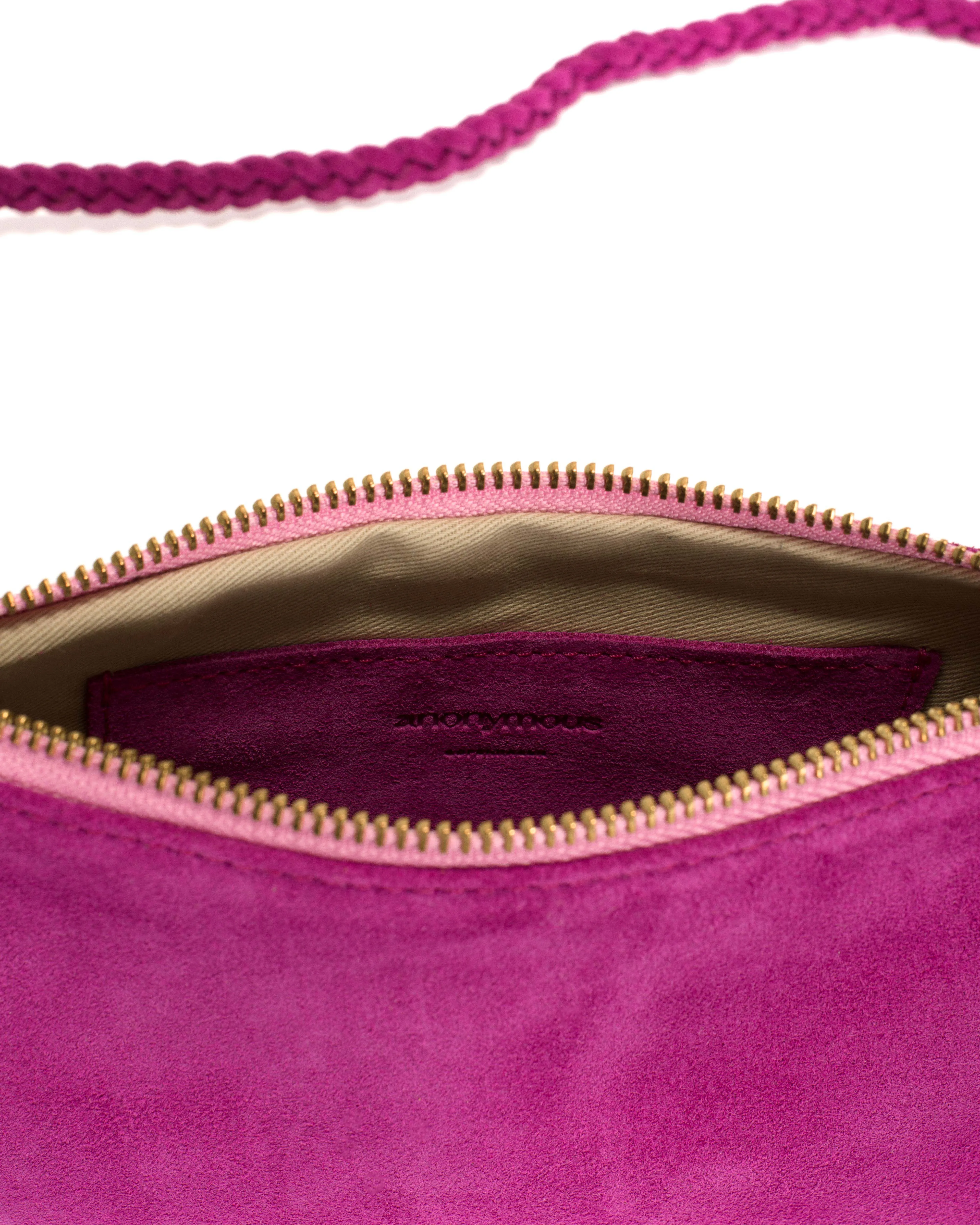 Thinna clutch Calf suede Raspberry