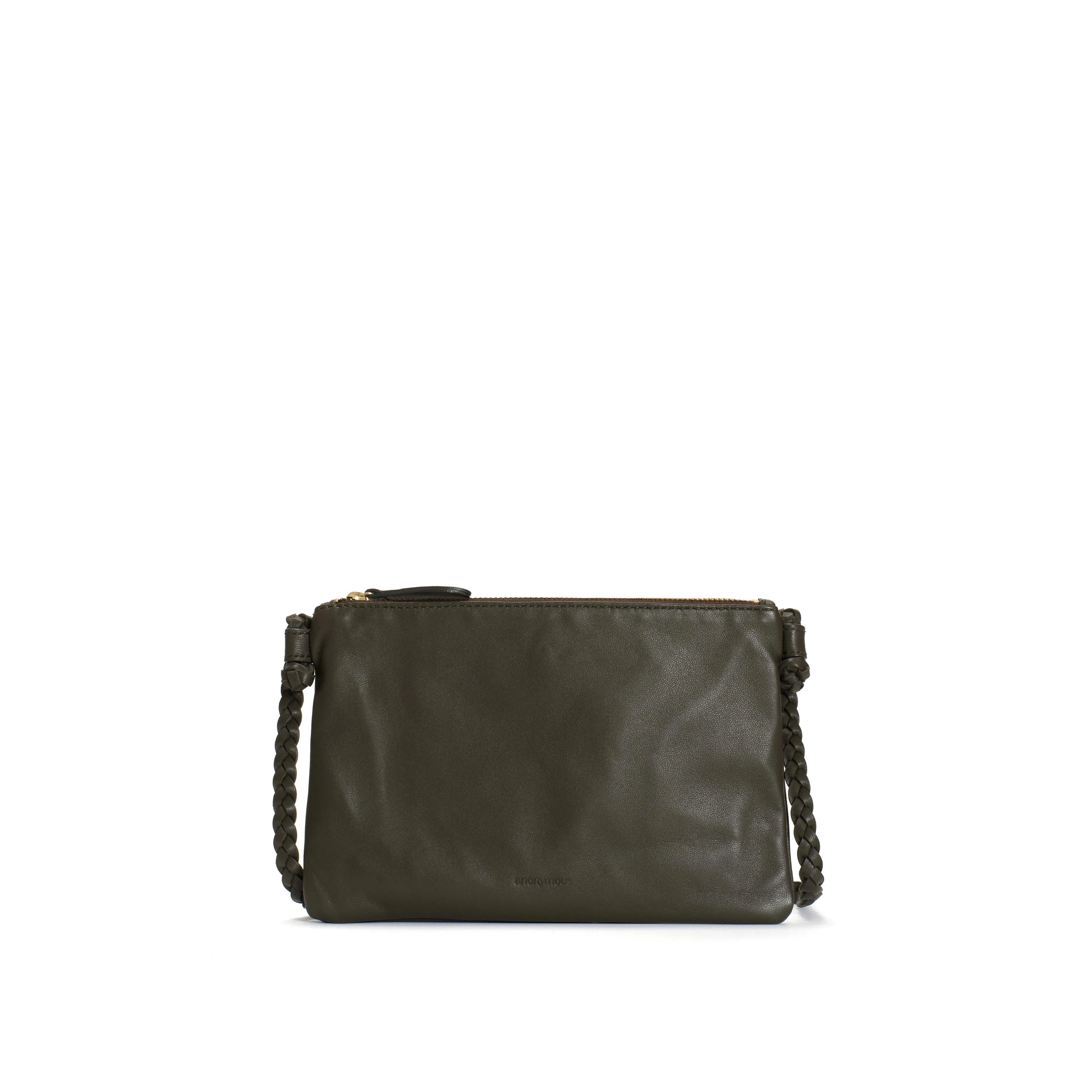 Thinna clutch Shiny lamb Olive green