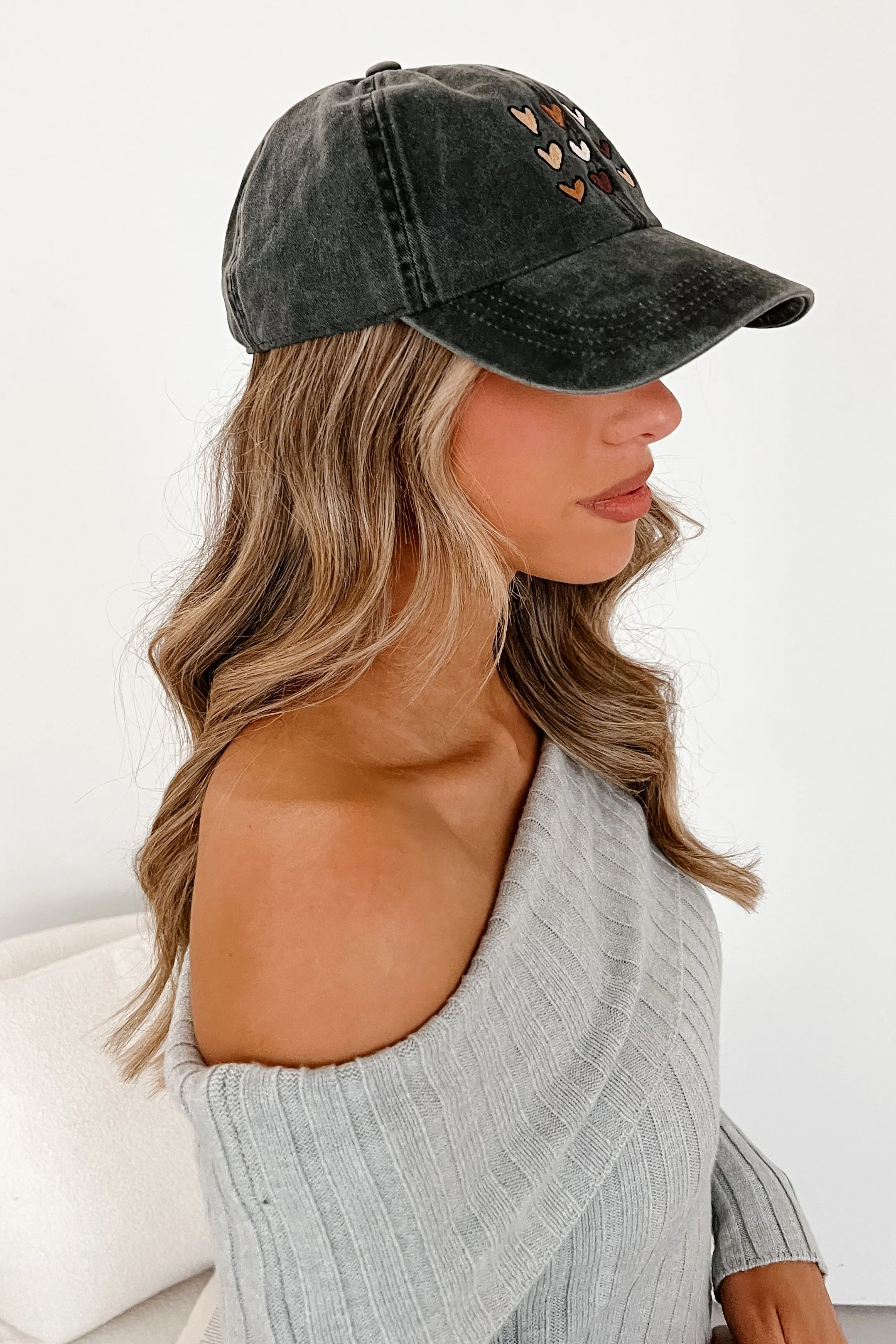 Thriving In The Chaos Heart Embroidered Baseball Cap (Washed Black)