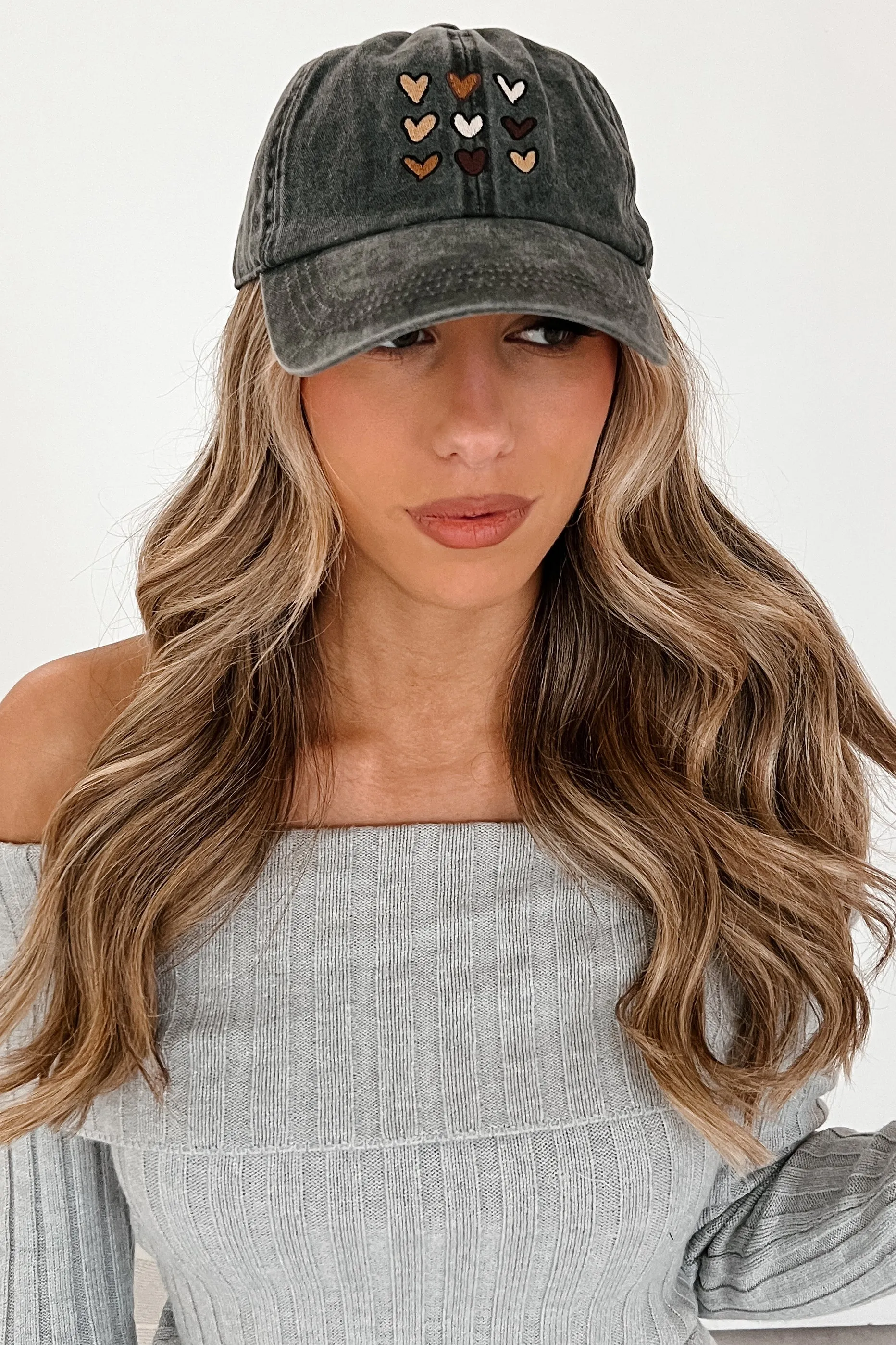 Thriving In The Chaos Heart Embroidered Baseball Cap (Washed Black)