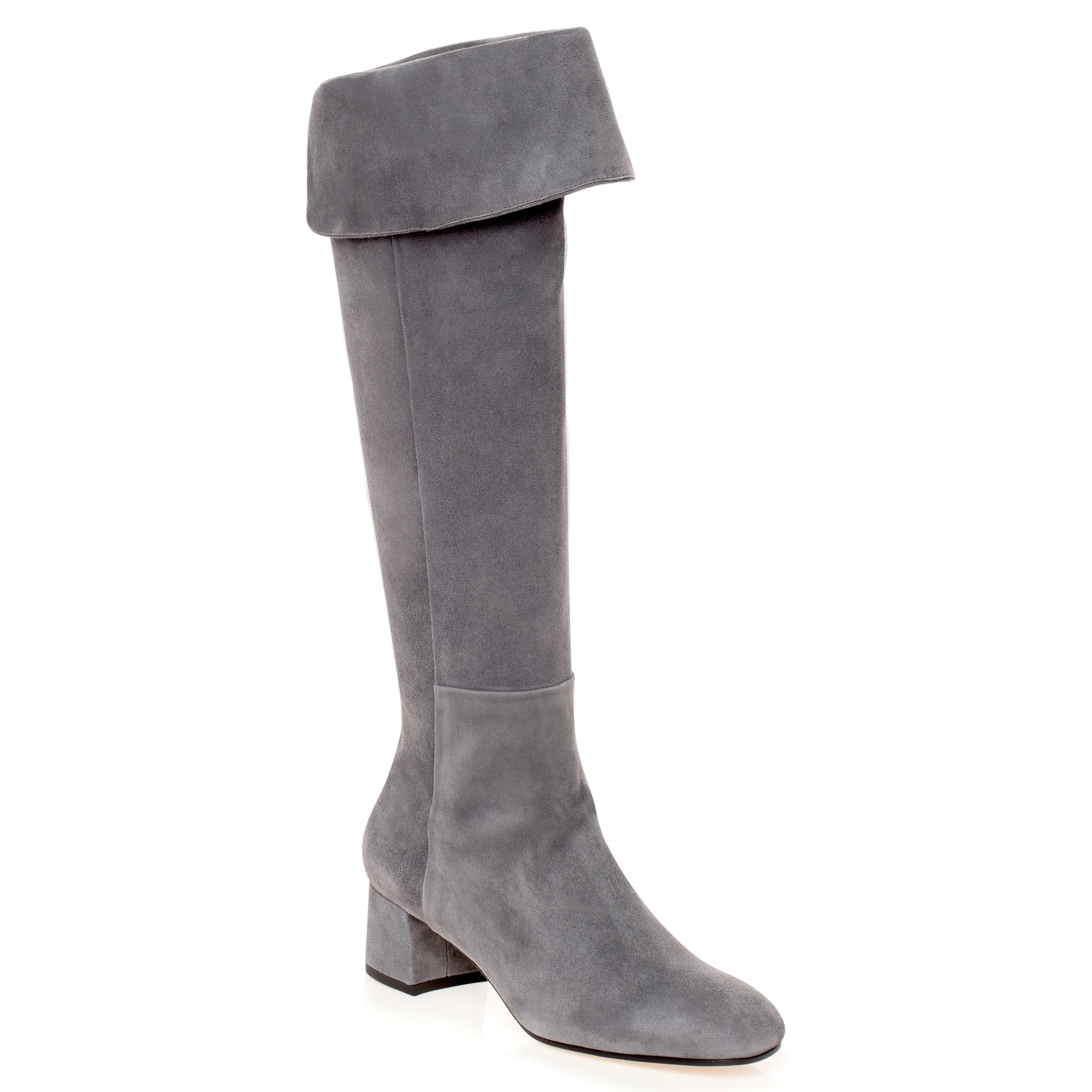 Tiffany Knee High Suede Boot - Grey