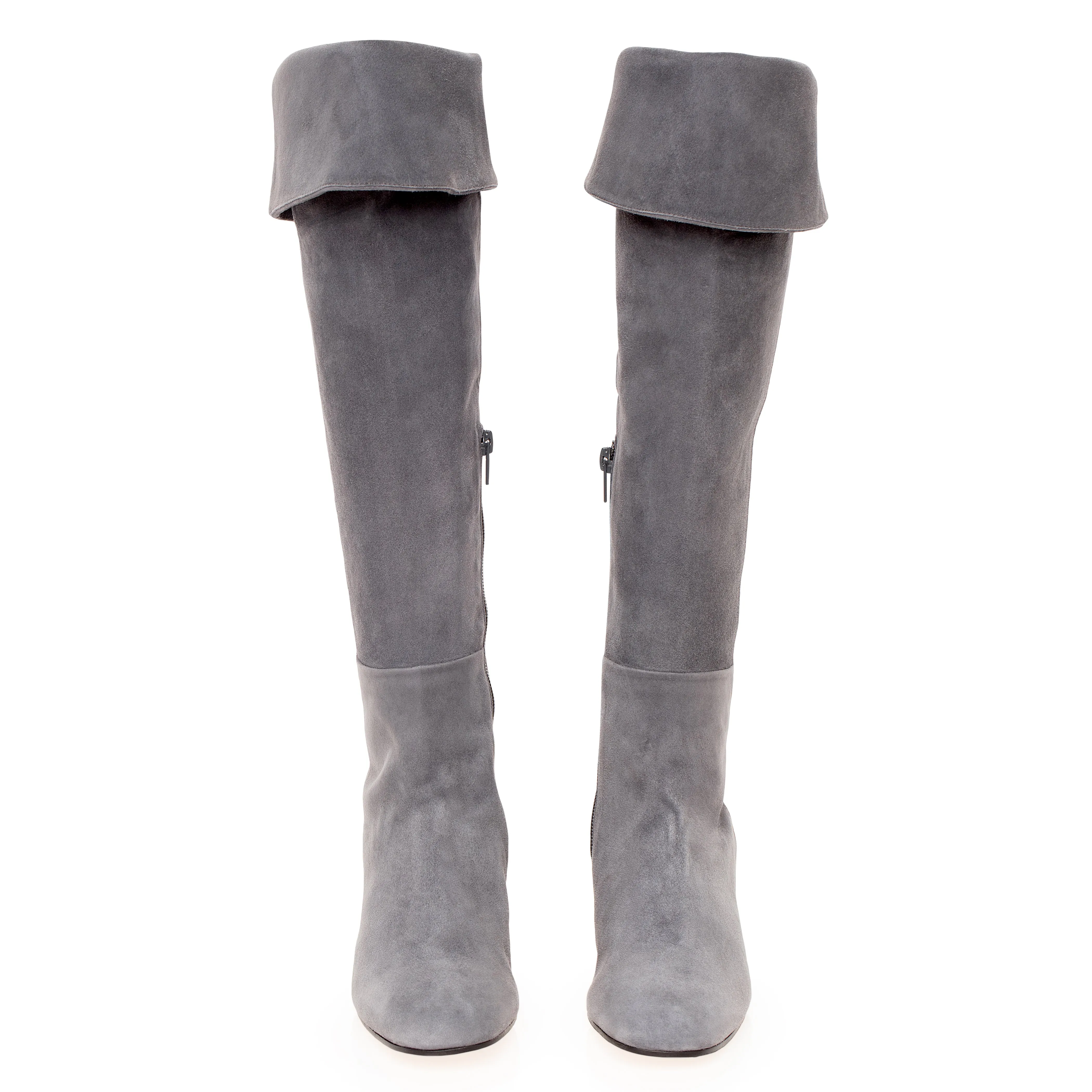 Tiffany Knee High Suede Boot - Grey