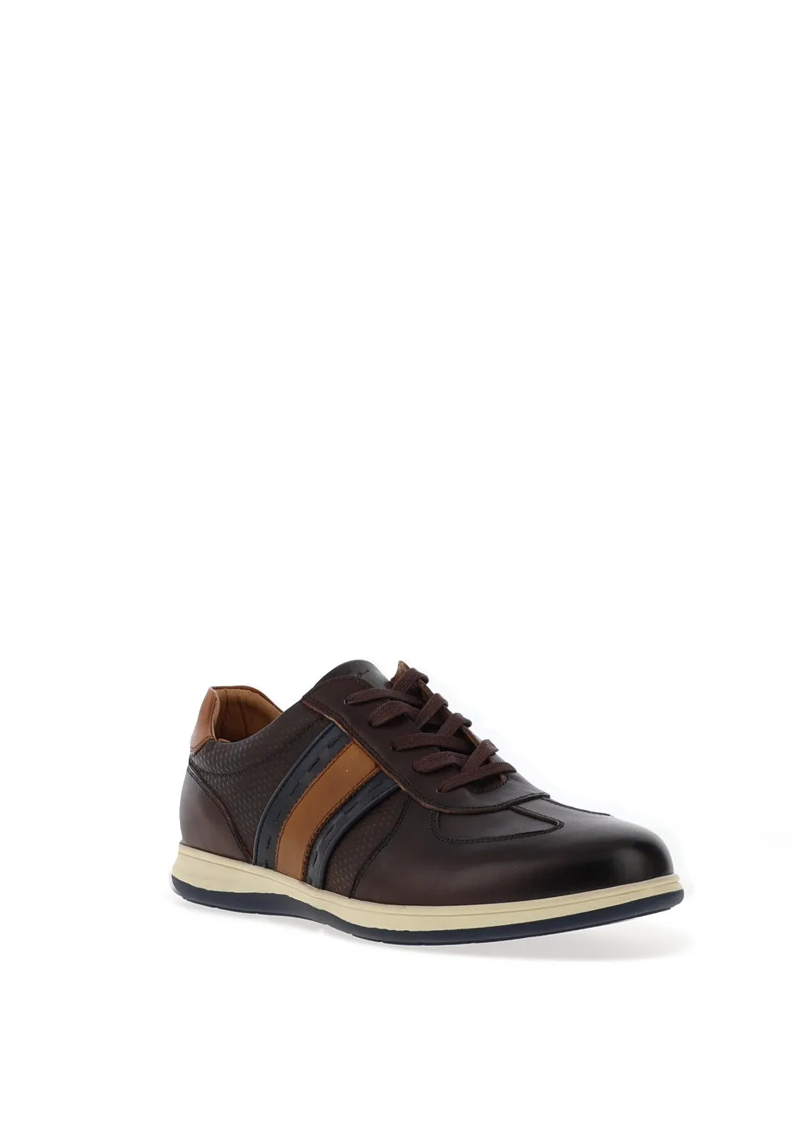 Tommy Bowe Tiray Laced Stripe Detail Trainers, Brown