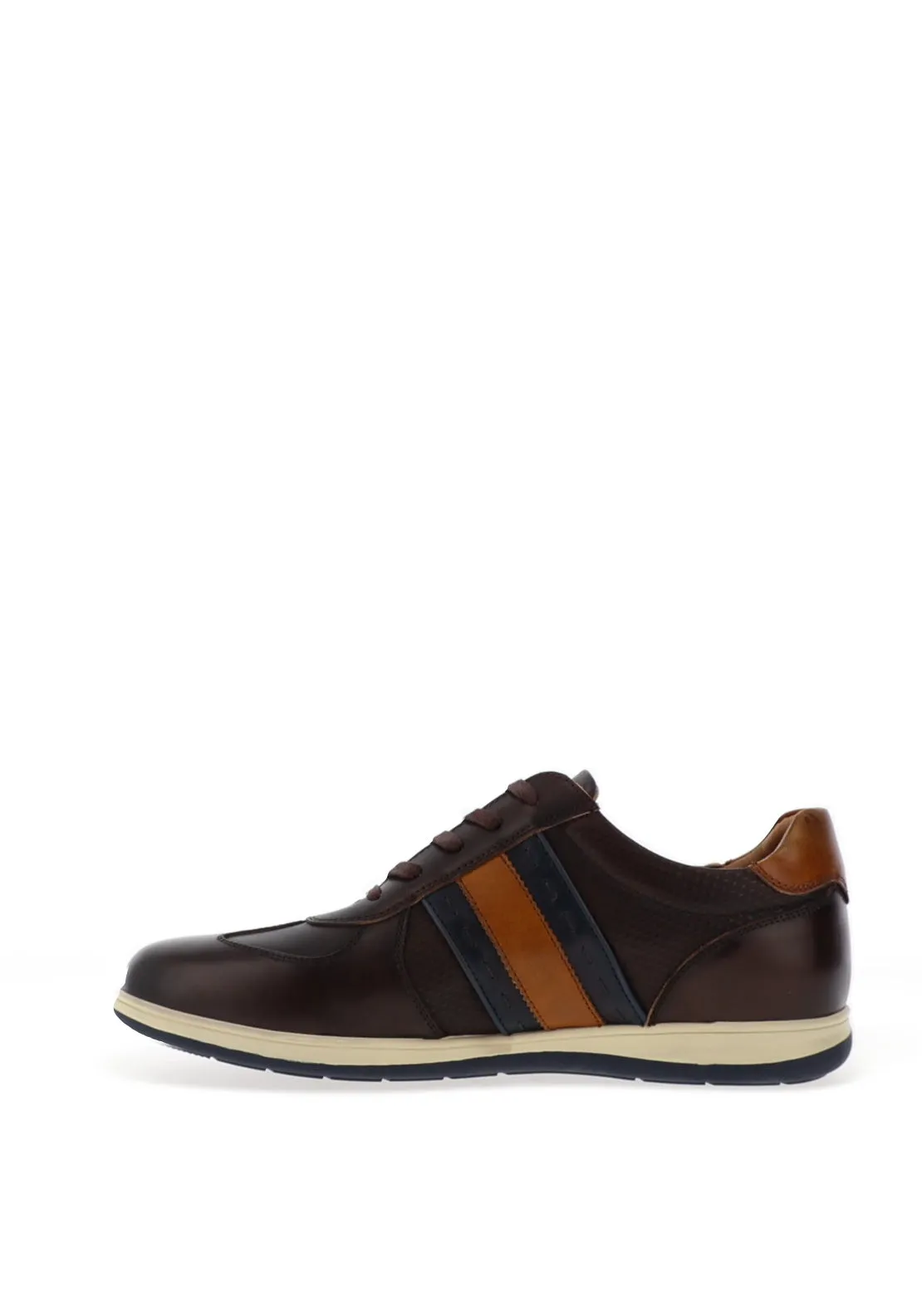 Tommy Bowe Tiray Laced Stripe Detail Trainers, Brown