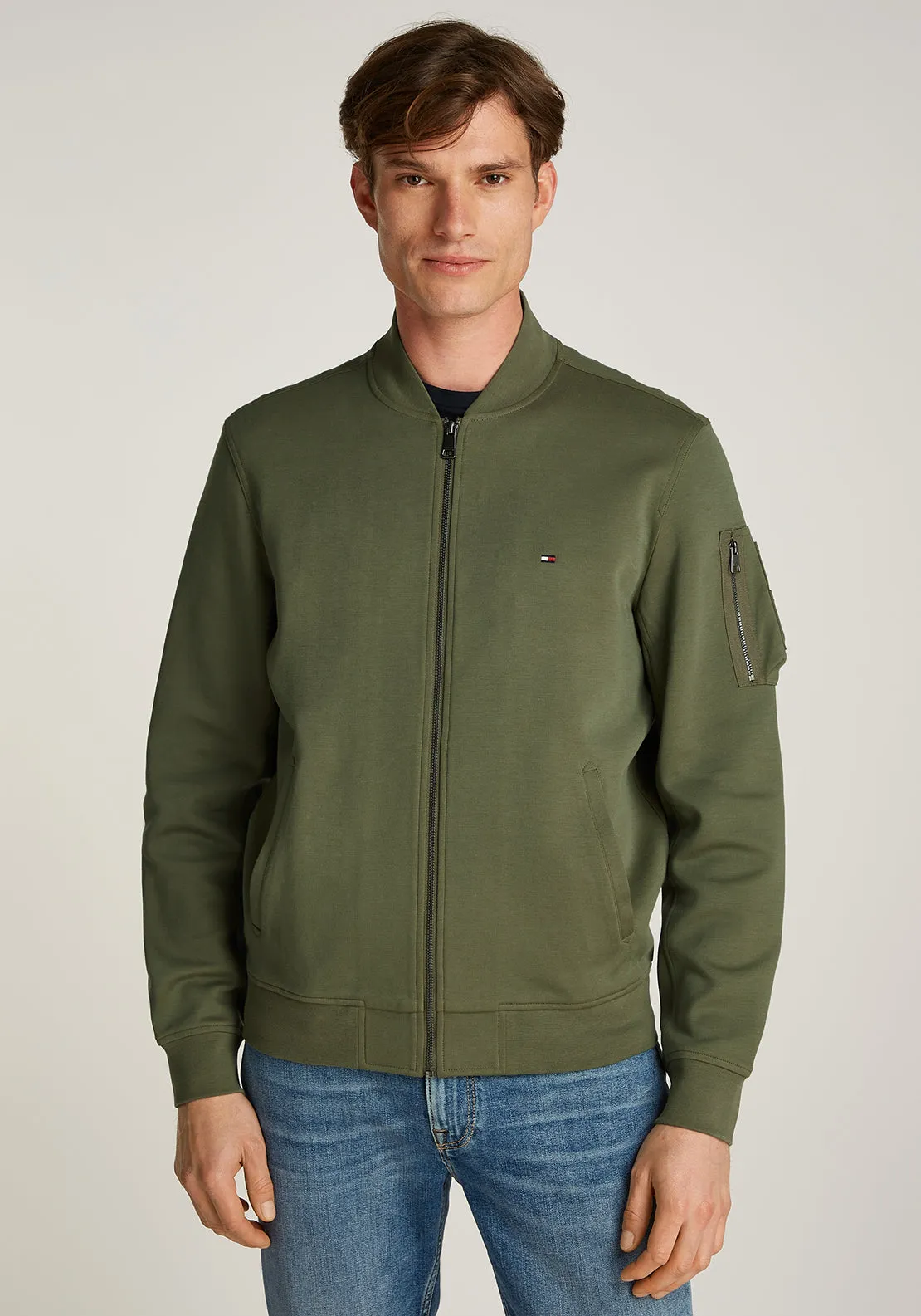 Tommy Hilfiger Essential Baseball Bomber Jacket, Battle Green