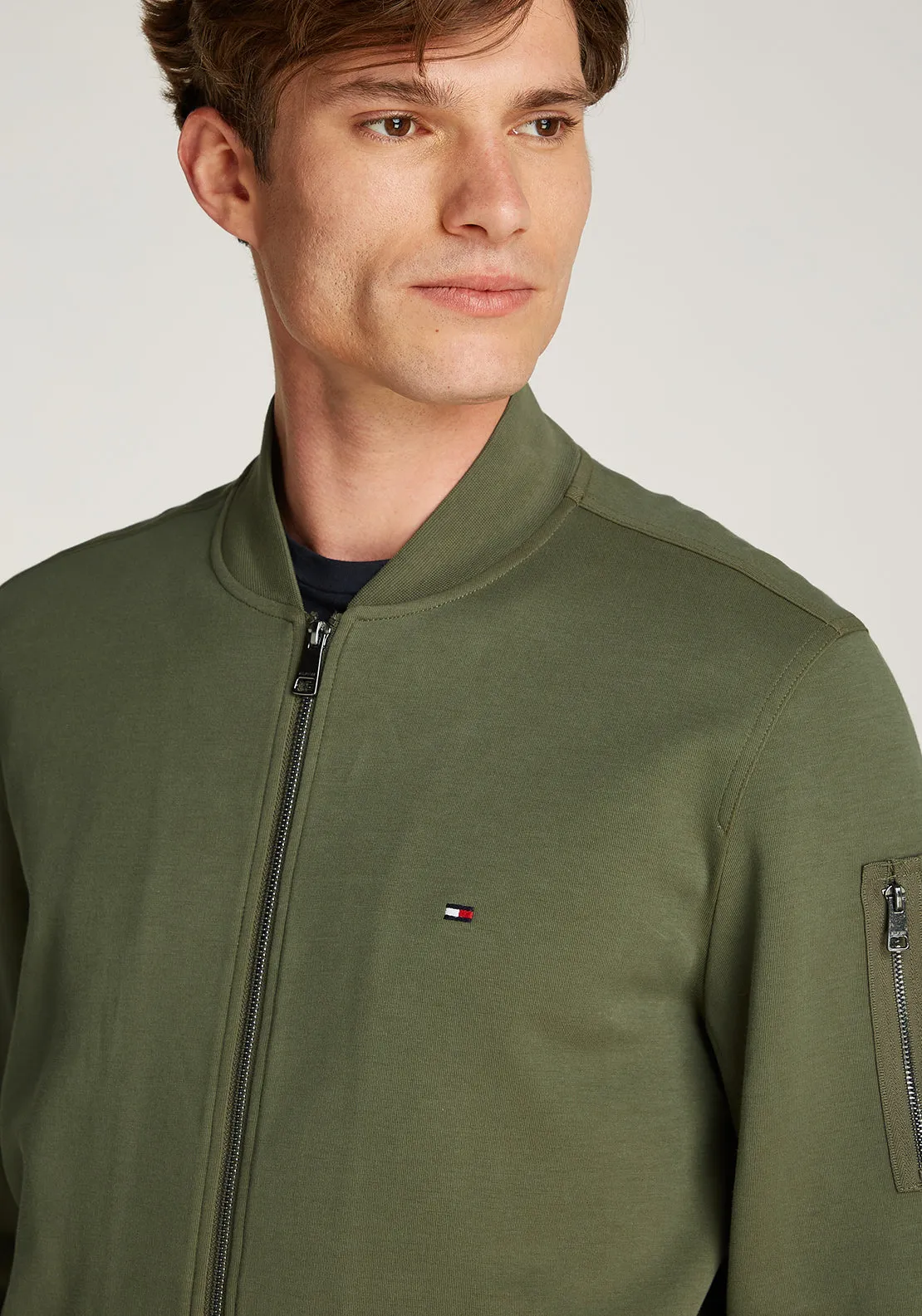 Tommy Hilfiger Essential Baseball Bomber Jacket, Battle Green