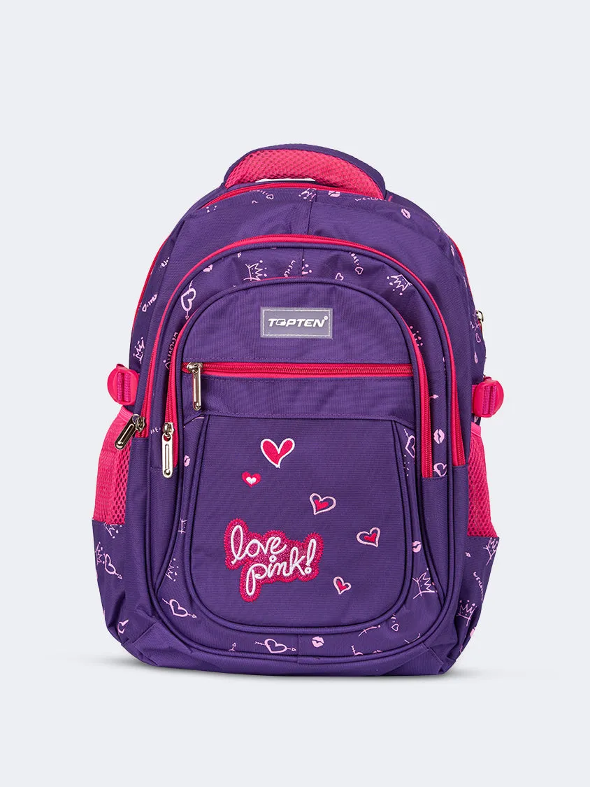 Topten Accessories The Ultimate Love School Backpack Unisex Back To School Bag Purple/Pink