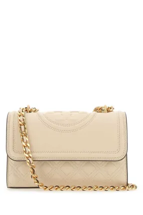 Tory Burch Sand Leather Small Fleming Shoulder Bag