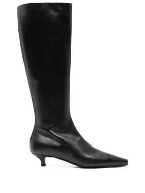 TOTEME 40mm The Slim Knee-High boot - Black