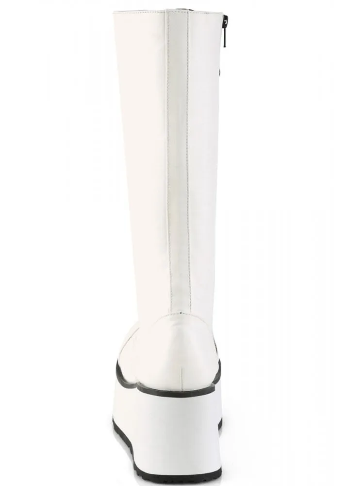 Trashville 502 White Knee High Boot