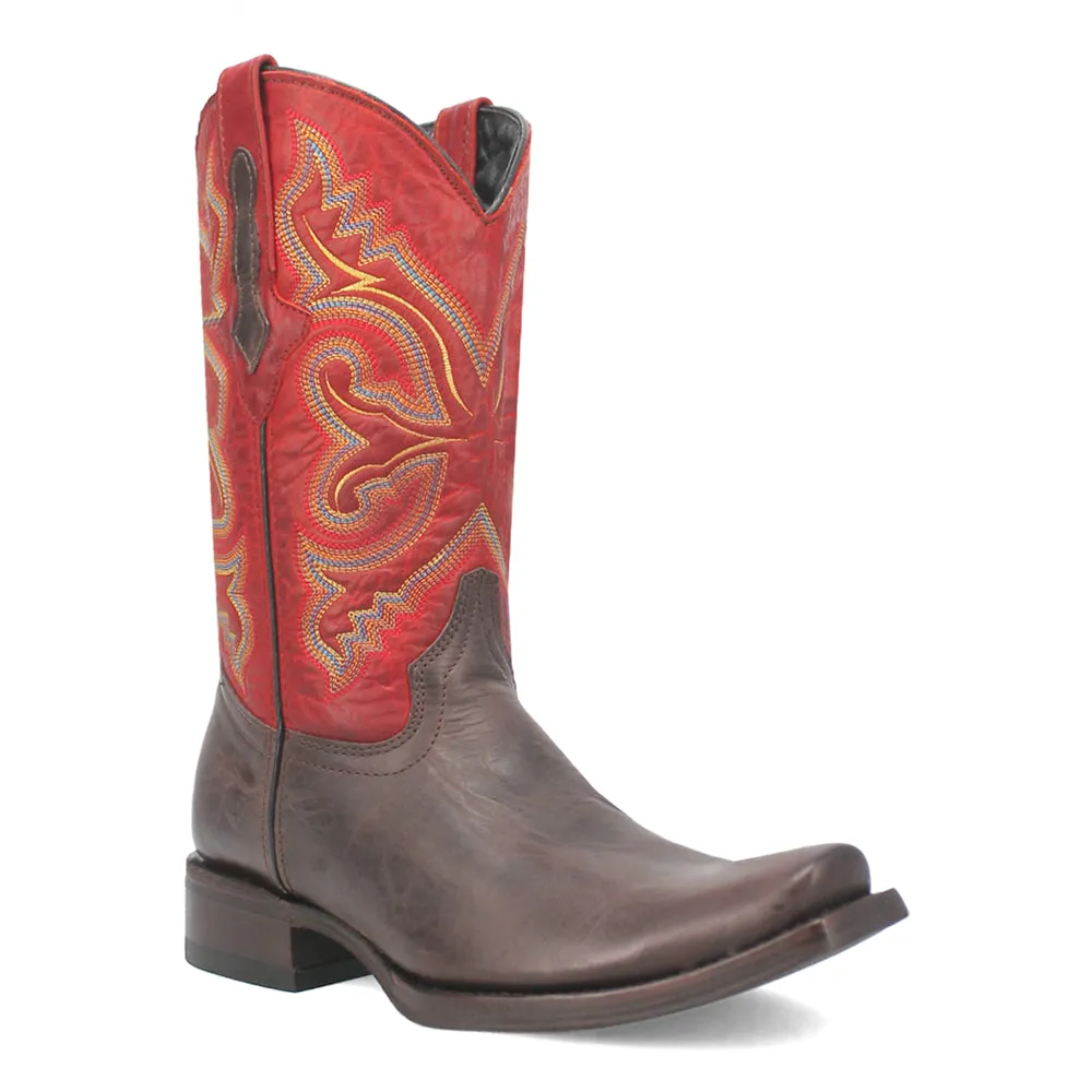 True Grit Embroidered Square Toe Cowboy Boots