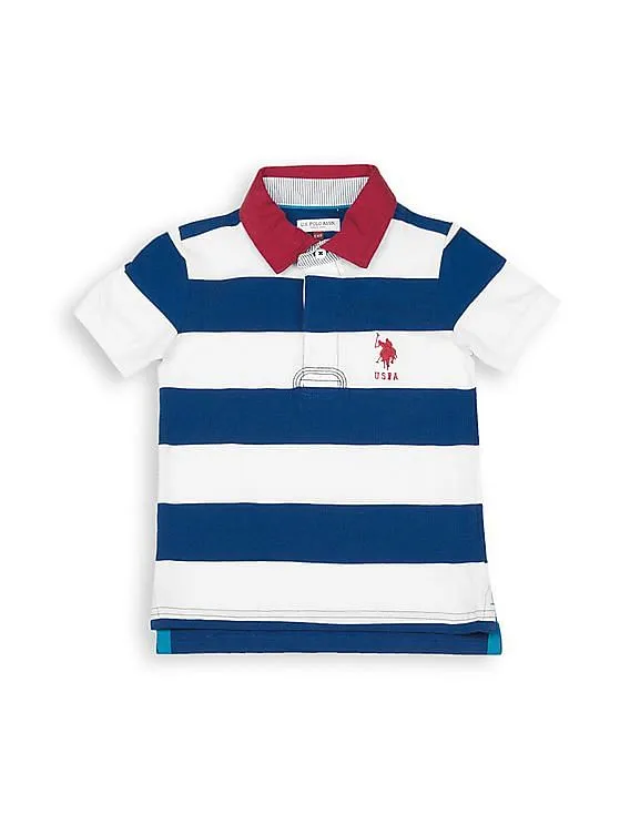 U.S. Polo Assn. Kids Boys Striped Regular Fit Polo Shirt