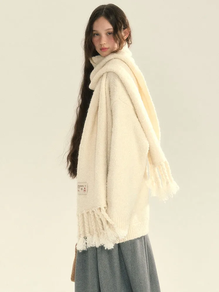 V-Neck Oversize Knit Long Cardigan