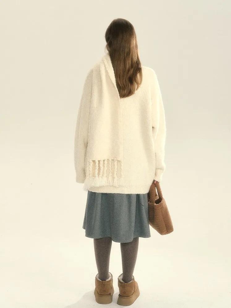 V-Neck Oversize Knit Long Cardigan