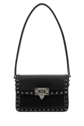 Valentino Garavani Black Leather Rockstud23 Shoulder Bag