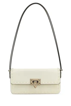 Valentino Garavani Ivory Leather Rockstud Shoulder Bag