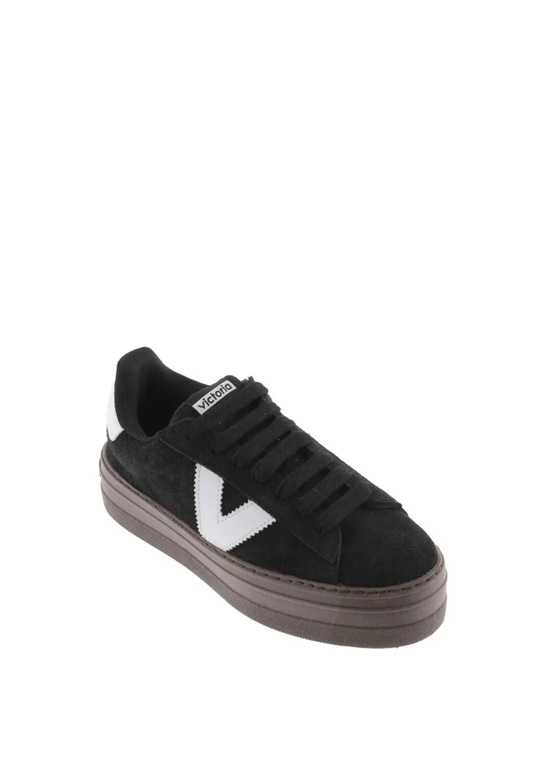 Victoria Barcelona Logo Platform Trainers, Black