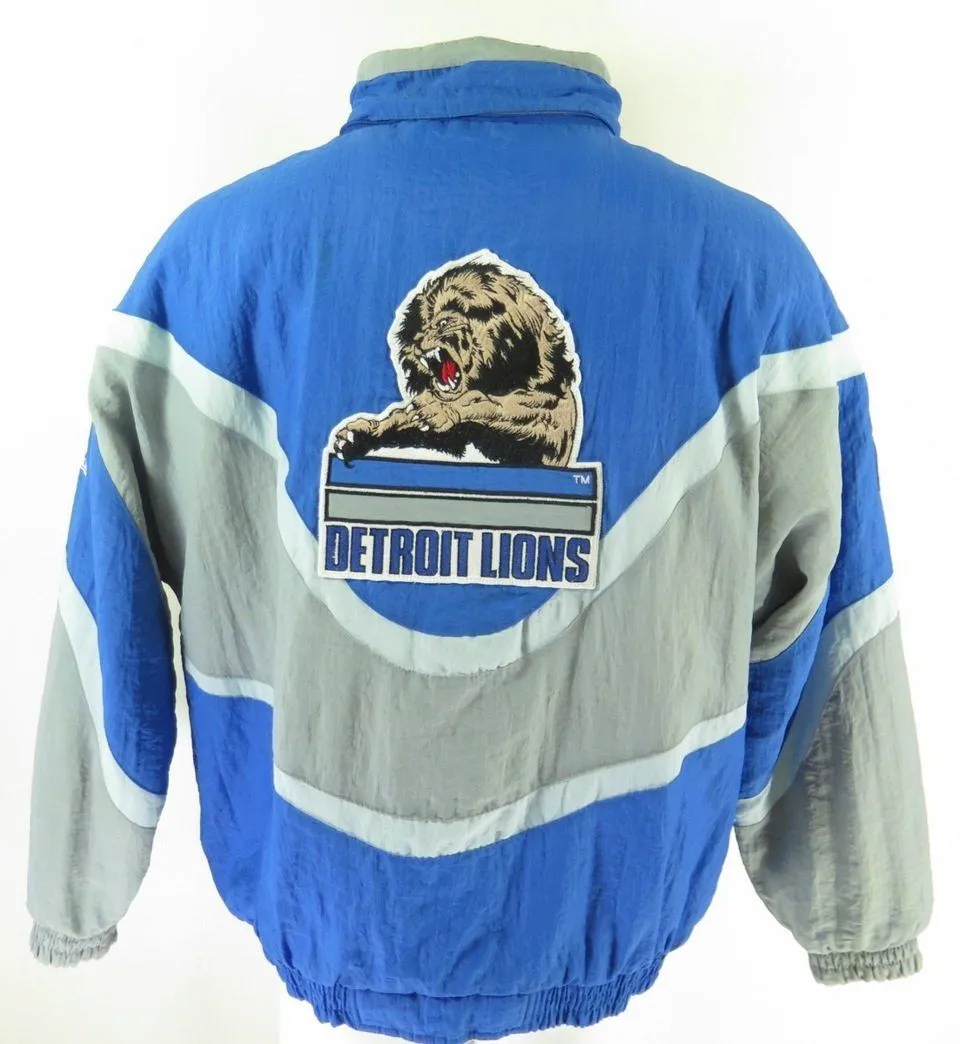 Vintage 90s Detroit Lions Jacket Mens XL Apex One NFL Football Sports Puffy