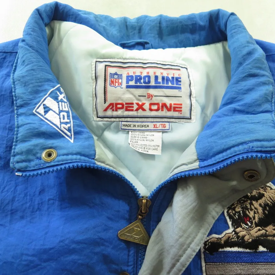 Vintage 90s Detroit Lions Jacket Mens XL Apex One NFL Football Sports Puffy