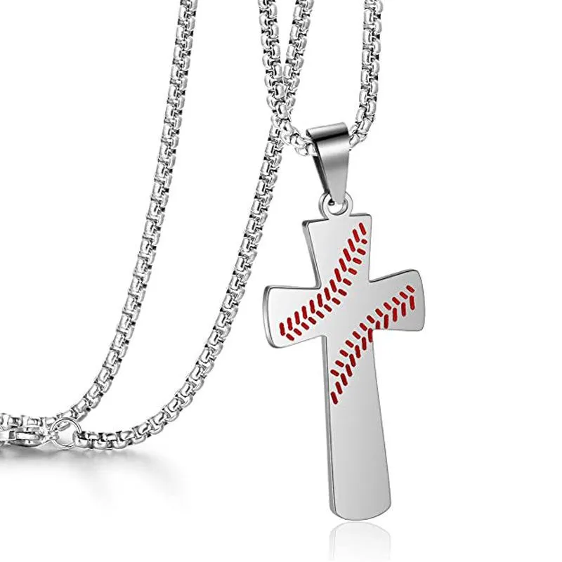 Vintage Baseball Scripture Cross Necklace 35863730TO