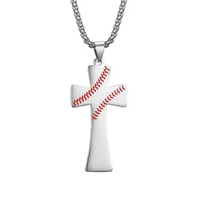 Vintage Baseball Scripture Cross Necklace 35863730TO