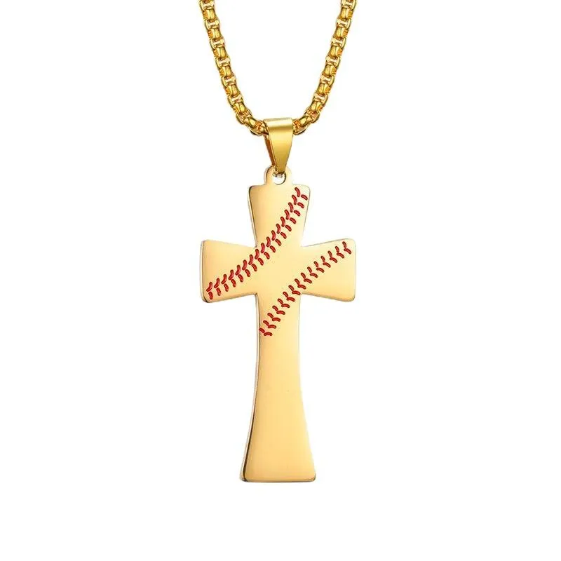 Vintage Baseball Scripture Cross Necklace 35863730TO