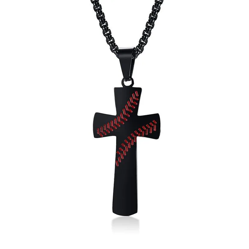 Vintage Baseball Scripture Cross Necklace 35863730TO