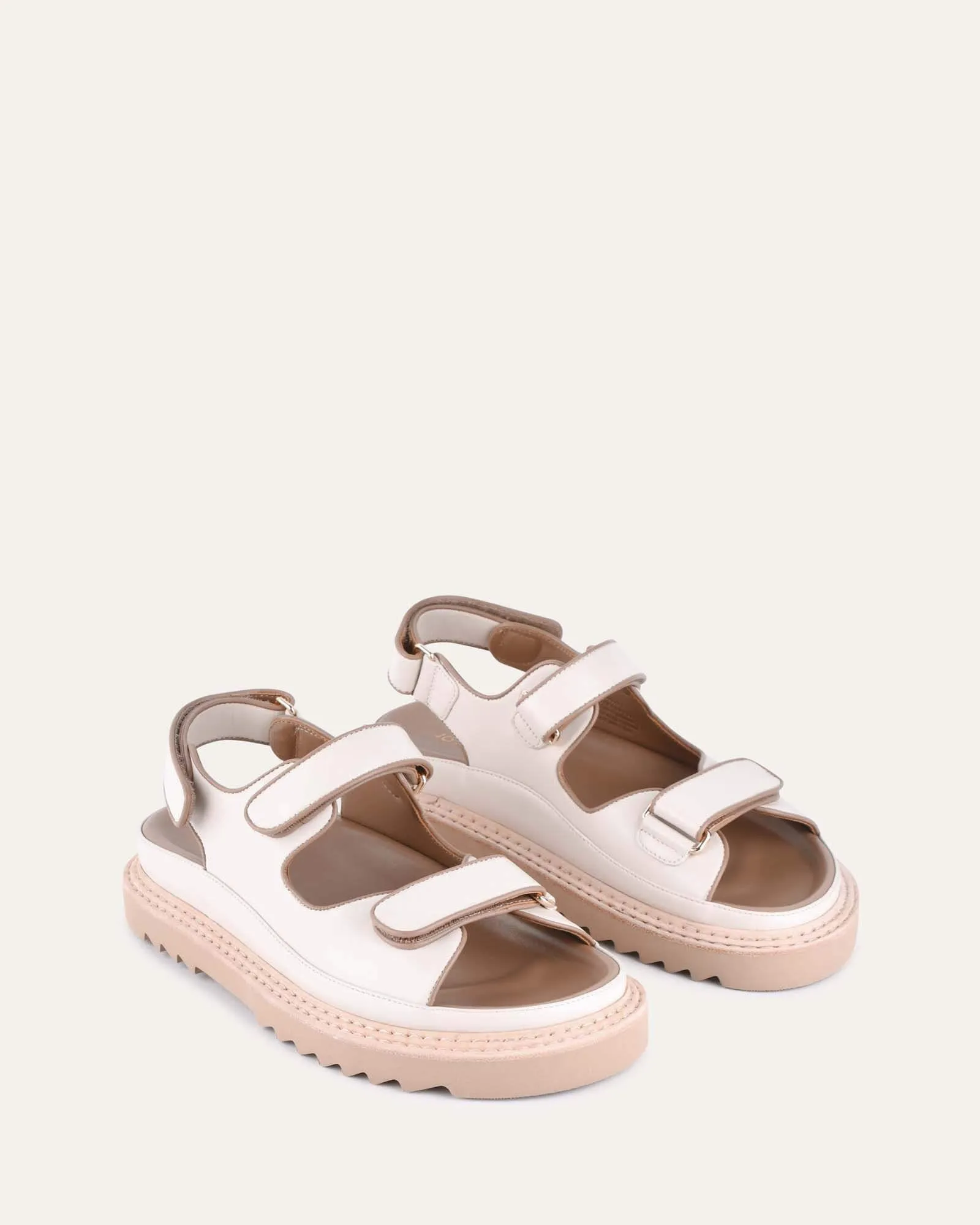 VITO FLAT SANDALS OFF WHITE MULTI LEATHER