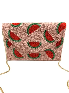 Watermelon Slice Beaded Clutch