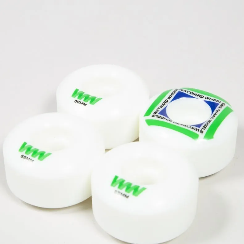 Wayward Wheel Co. Waypoint Skateboard Wheels 55mm (White/Green)