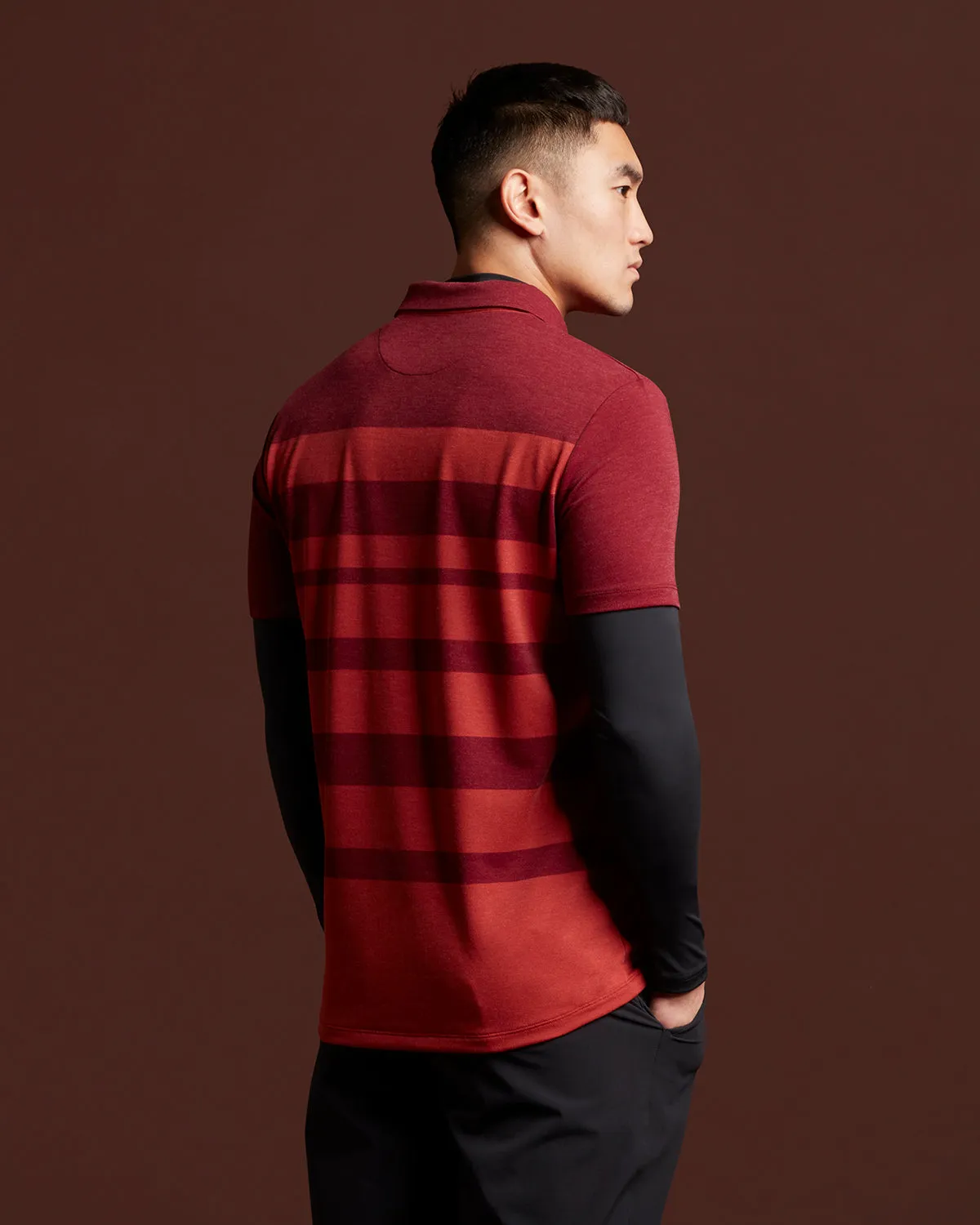 Wide Stripe Polo - Battle Rust