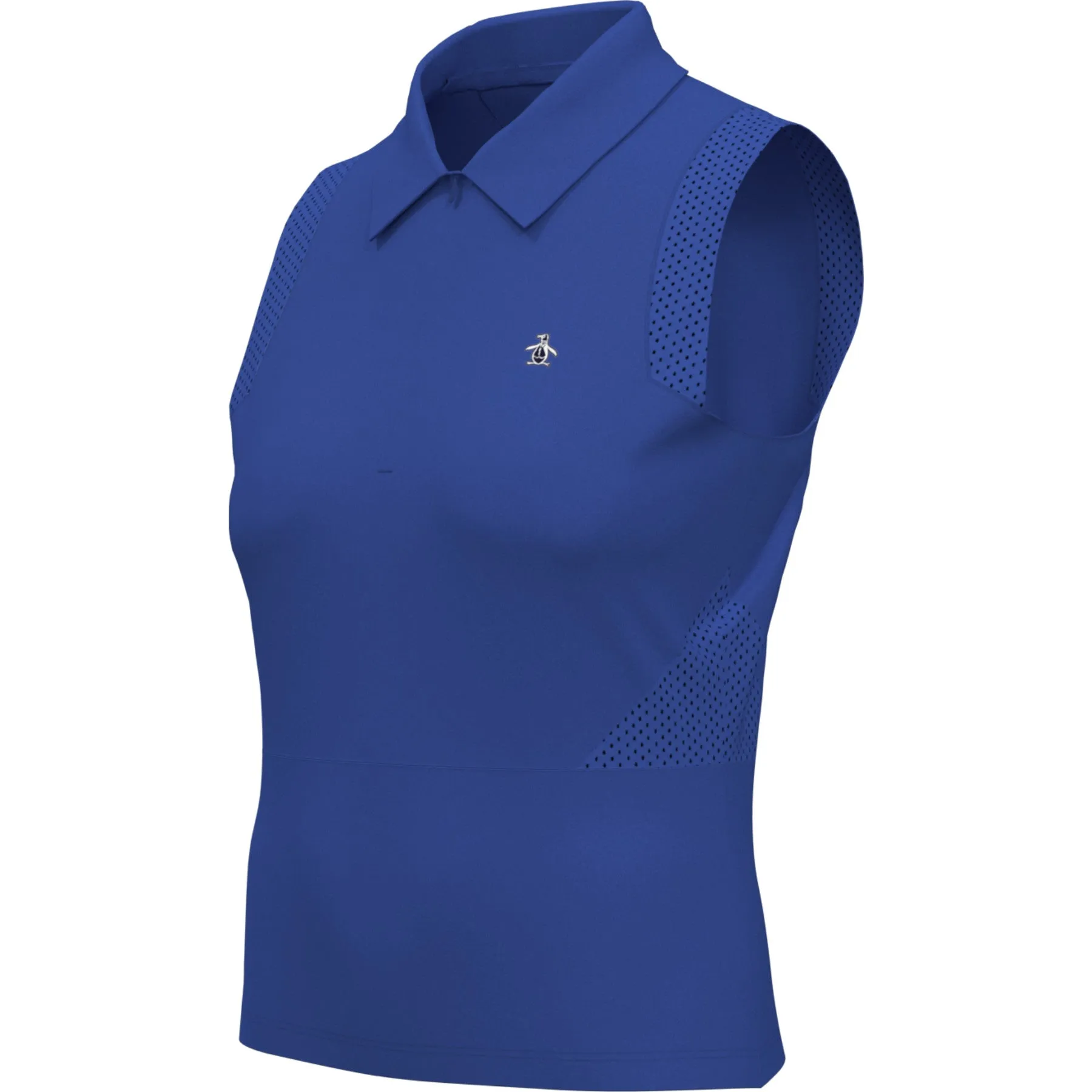 Women's 1/4 Zip Mesh Block Sleeveless Golf Polo Shirt In Nebulas Blue