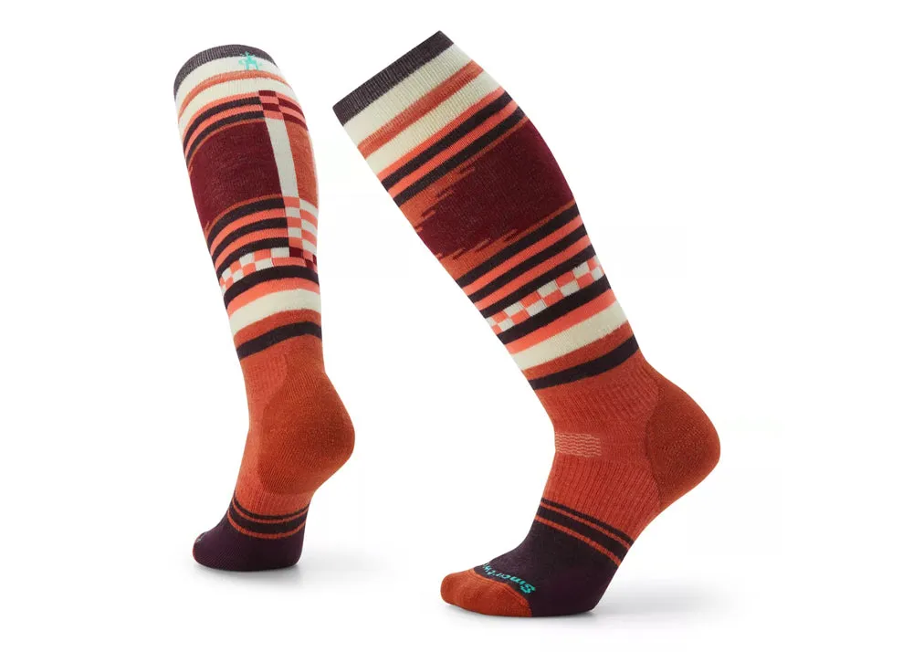 Women's Snowboard Full Cushion Pattern OTC Socks Orange Rust Heather