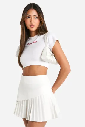 Woven Layered Pleated Mini Tennis Skirt