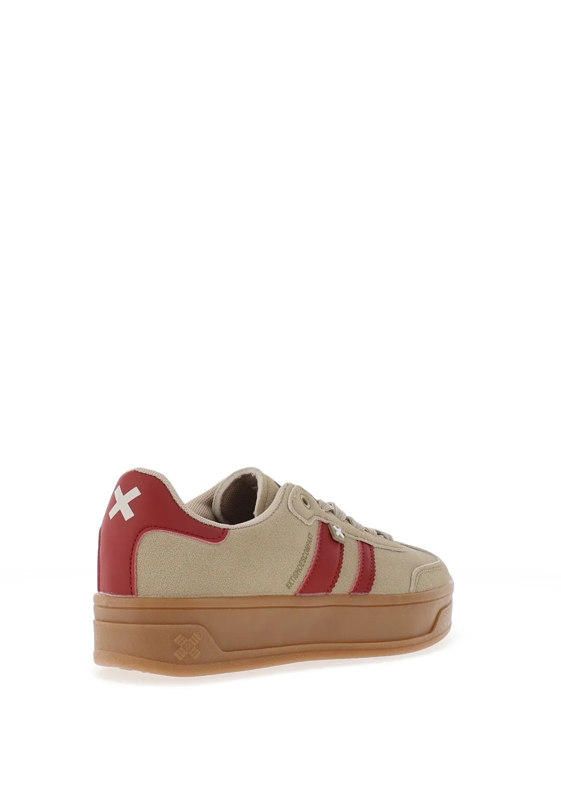 Xti Faux Suede Platform Trainers, Beige