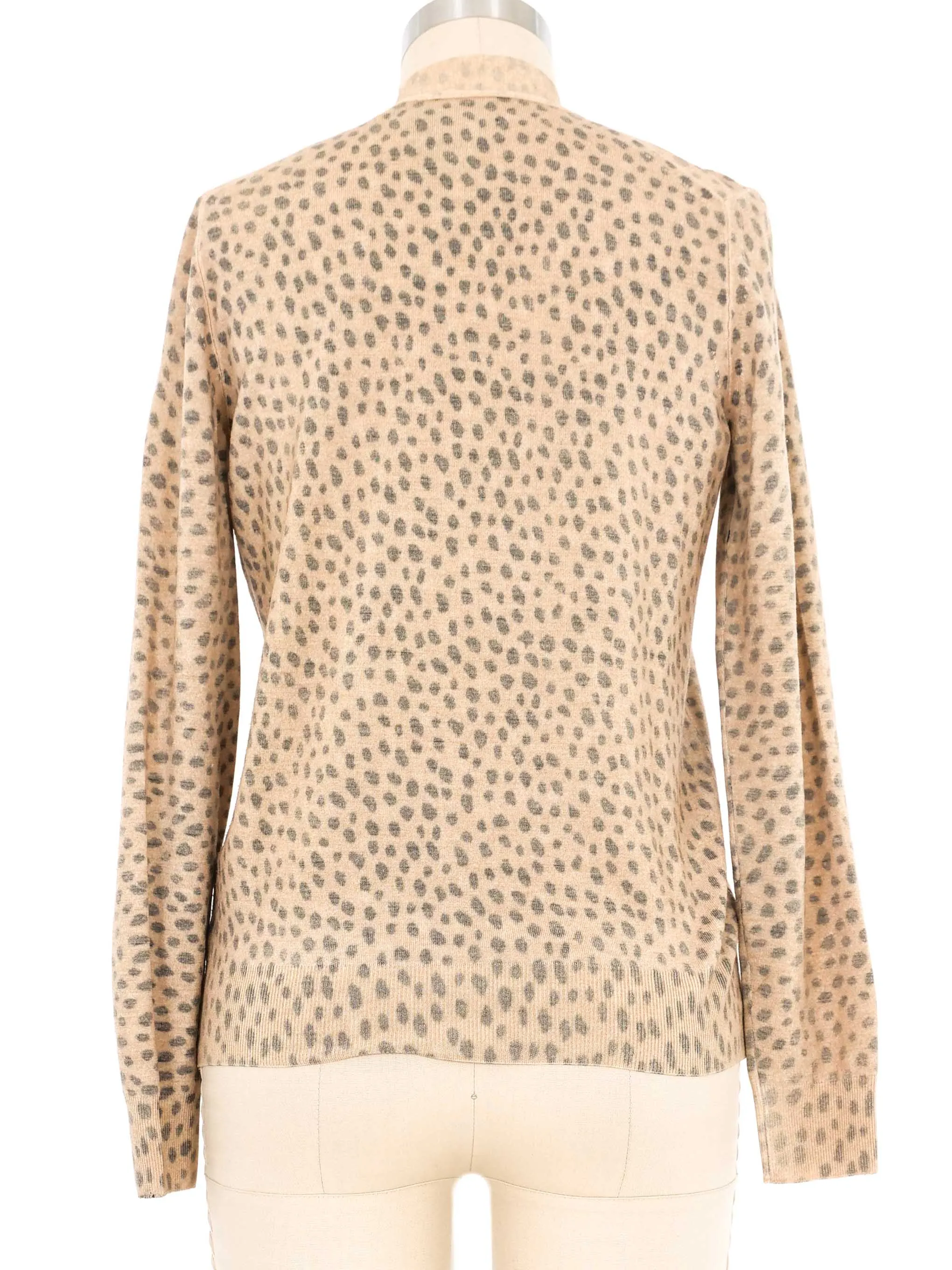 Yves Saint Laurent Inside Out Leopard Print Cardigan