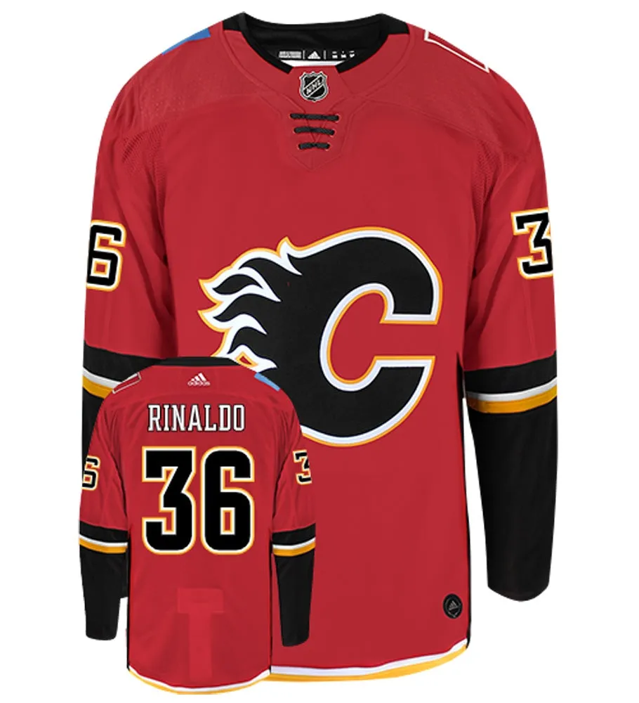 Zac Rinaldo Calgary Flames Adidas Authentic Home NHL Hockey Jersey     