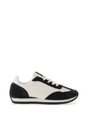 Zen Collection Colour Block Laced Trainers, Black and White