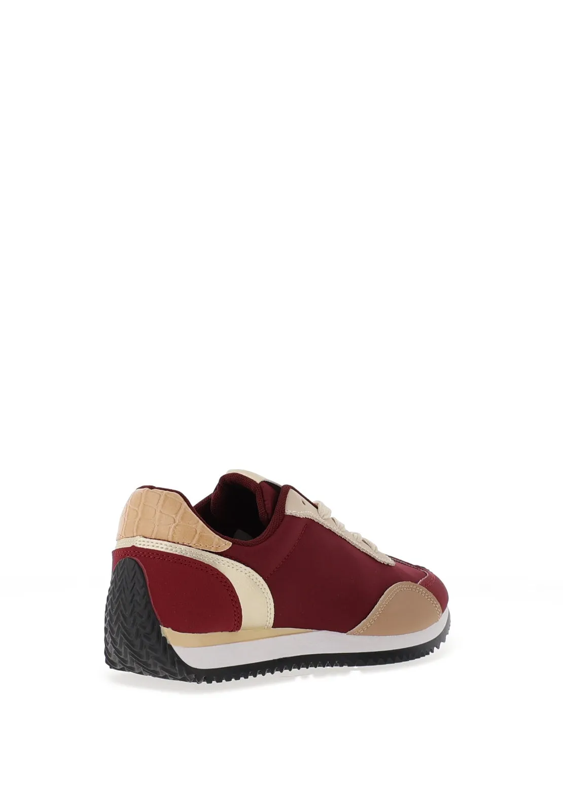 Zen Collection Colour Block Laced Trainers, Wine