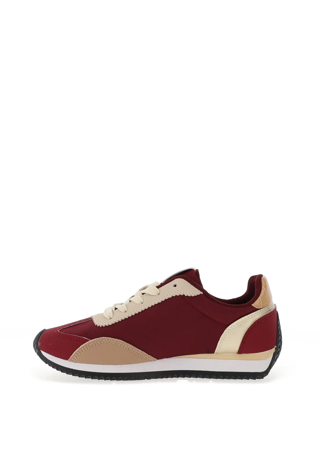 Zen Collection Colour Block Laced Trainers, Wine